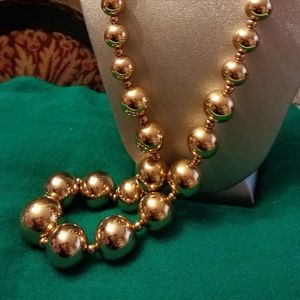 Cascading Gold Ball Bead Necklace